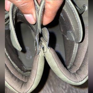 Green wedge hill boots